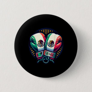 Boxing Gloves Mexico Boxing Vintage Mexican Flag 6 Cm Round Badge