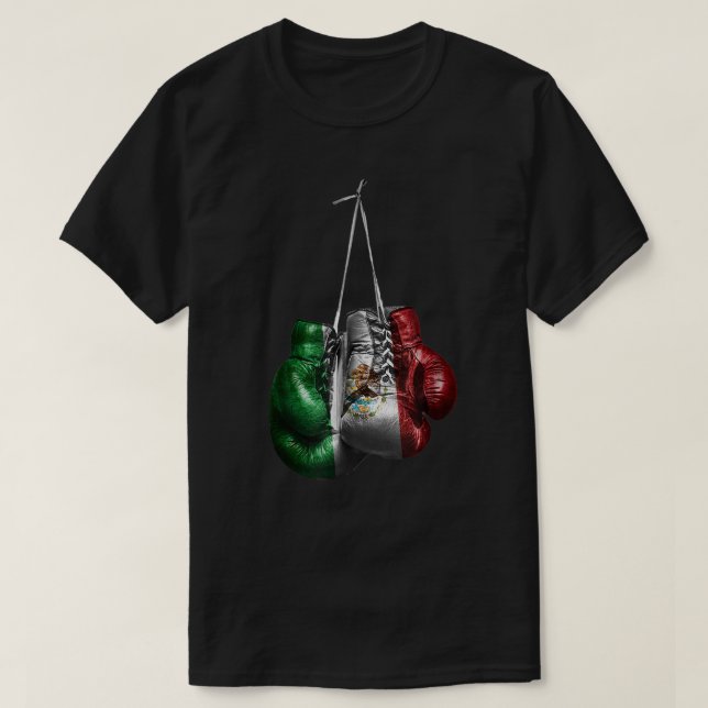 Boxing Gloves  Mexico Vintage flag  T-Shirt (Design Front)