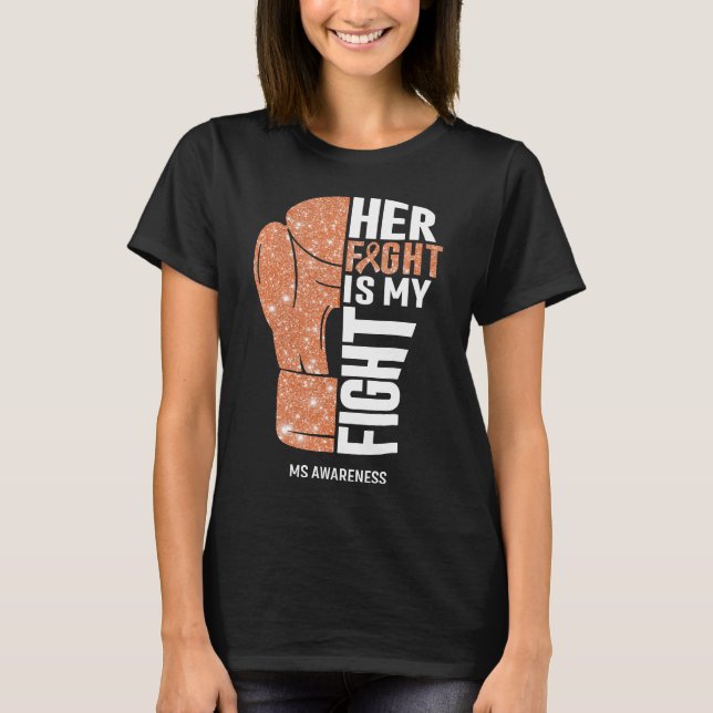 Boxing Gloves Multiple Sclerosis Warrior T-Shirt (Front)