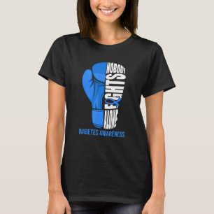Boxing Gloves Nobody Fights Alone Diabetes Awarene T-Shirt