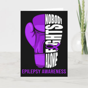 Boxing Gloves Nobody Fights Alone Epilepsy Cancer Card