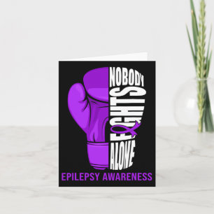 Boxing Gloves Nobody Fights Alone Epilepsy Cancer Card