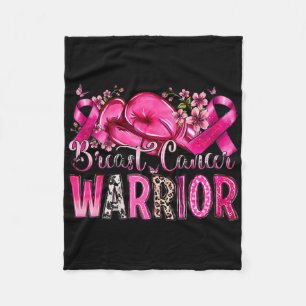 Boxing Gloves Pink Ribbon Breast Cancer Warrior Aw Fleece Blanket