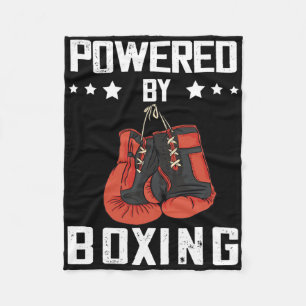 Boxing Gloves Powered By Boxing Boxer Kickboxer Bo Fleece Blanket