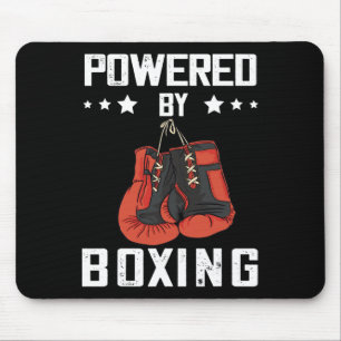 Boxing Gloves Powered By Boxing Boxer Kickboxer Bo Mouse Mat