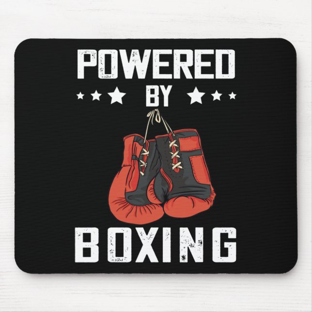Boxing Gloves Powered By Boxing Boxer Kickboxer Bo Mouse Mat (Front)