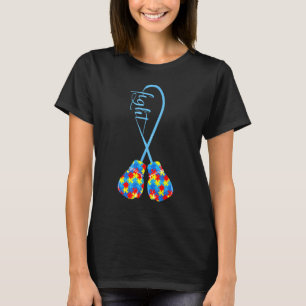 Boxing Gloves Puzzle Piece Fight Autism Awareness  T-Shirt