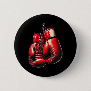Boxing Gloves Red Boxing Sport Boxer Kickboxing 6 Cm Round Badge