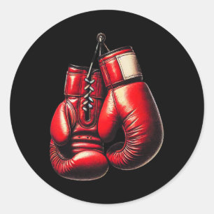 Boxing Gloves Red Boxing Sport Boxer Kickboxing  Classic Round Sticker