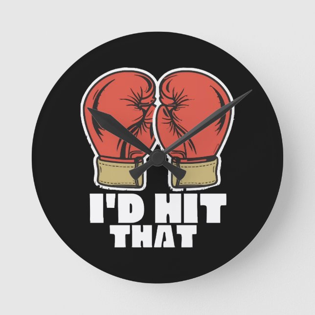 Boxing gloves round clock (Front)