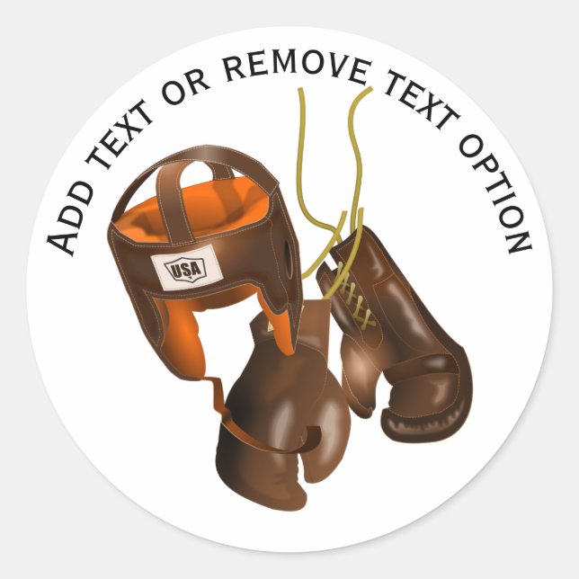 Boxing Gloves Sparring Helmet Classic Round Sticker (Front)