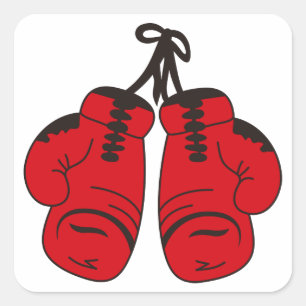 Boxing Gloves Square Sticker