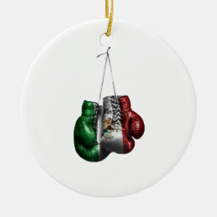 Boxing Gloves T-Shirt - Mexico Vintage flag Ceramic Tree Decoration