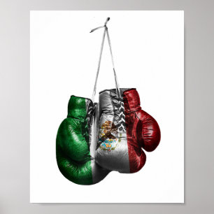 Boxing Gloves T-Shirt - Mexico Vintage flag  Poster