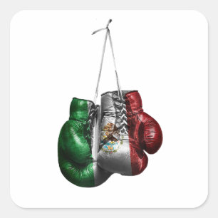 Boxing Gloves T-Shirt - Mexico Vintage flag  Square Sticker