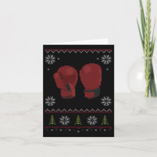 Boxing Gloves Ugly Sweater Christmas Card