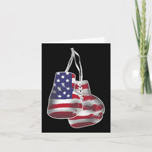 Boxing Gloves Vintage American Flag Style Women Ki Card