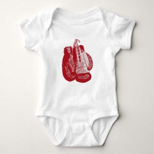 Boxing Gloves Vintage Red Gym Baby Bodysuit