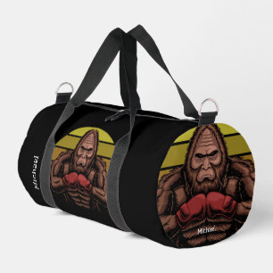 Boxing gorilla big foot retro name or own text   duffle bag
