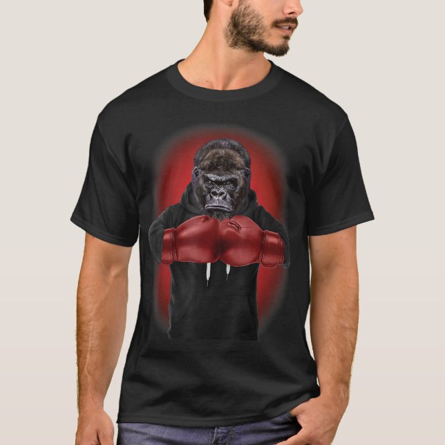 Boxing Gorilla Martial Arts Fighter Warrior Boxer T-Shirt (Front)