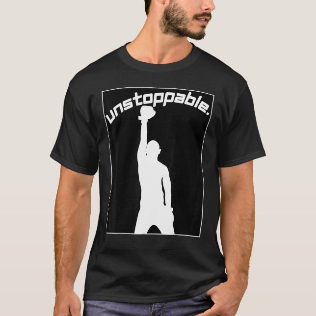 Boxing Graphic Gym Workout Motivation Unstoppable T-Shirt (Front)