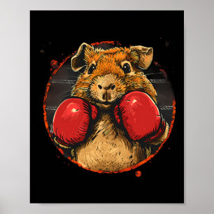Boxing Guinea Pig Lover Boxing Gloves Kickboxing F Poster
