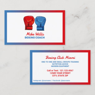 Boxing Gym Business Card