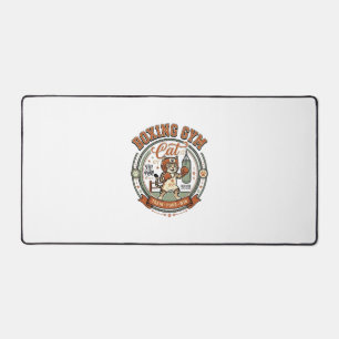 Boxing Gym Cat Boxing Gym Cat Vintage Vector Art S Desk Mat