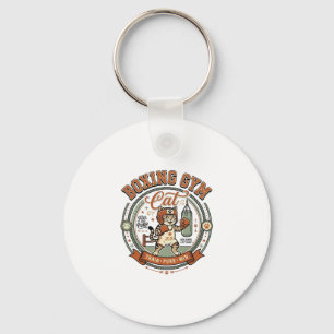 Boxing Gym Cat Boxing Gym Cat Vintage Vector Art S Key Ring