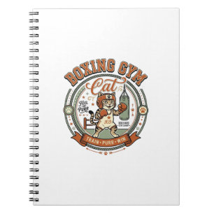 Boxing Gym Cat Boxing Gym Cat Vintage Vector Art S Notebook