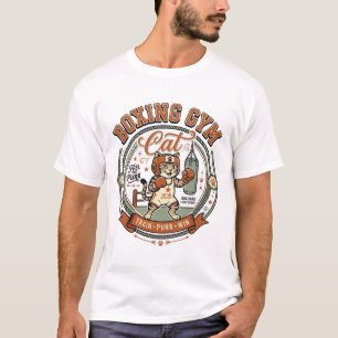 Boxing Gym Cat Boxing Gym Cat Vintage Vector Art S T-Shirt