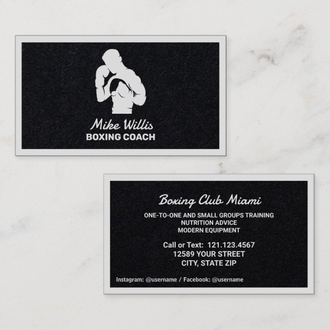 Boxing Gym Premium Business Card (Front/Back)