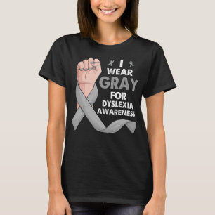 Boxing Hand I Wear grey For DYSLEXIA Awareness T-Shirt