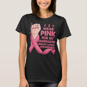 Boxing Hand I Wear Pink For My Granddaughter Breas T-Shirt