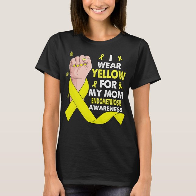 Boxing Hand I Wear Yellow For My Mum ENDOMETRIOSIS T-Shirt (Front)