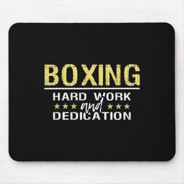 Boxing Hard Work And Dedication - Kickboxing Gym B Mouse Mat (Front)