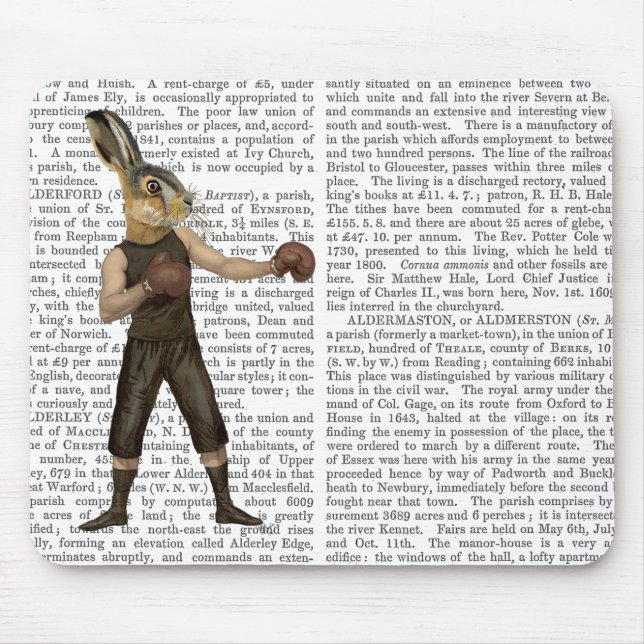 Boxing Hare Mouse Mat (Front)