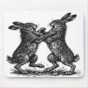 Boxing Hares – Haunted Ink Woodland Duel Mouse Mat