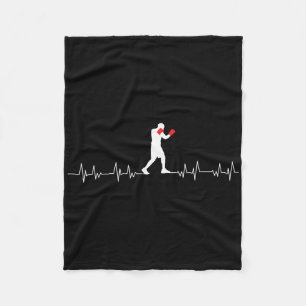 Boxing Heartbeat Art Boxing Gloves Gym Boxer Boys  Fleece Blanket