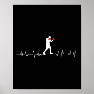 Boxing Heartbeat Art Boxing Gloves Gym Boxer Boys  Poster