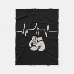 Boxing Heartbeat Boxing Gloves Workout Gym Exercis Fleece Blanket