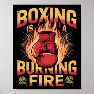 Boxing Is A Burning Fire  Poster