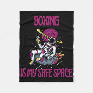 Boxing Is My Safe Space Fleece Blanket