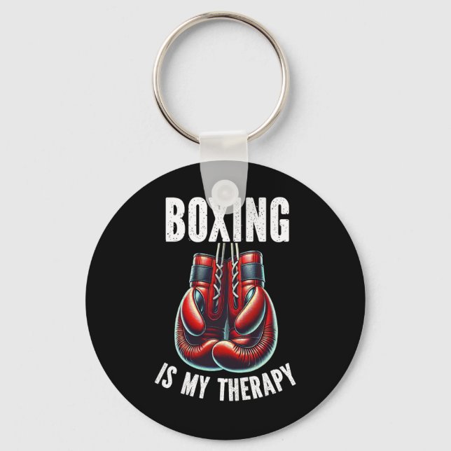 Boxing Is My Therapy Boxing Gloves Boxer Combat Sp Key Ring (Front)