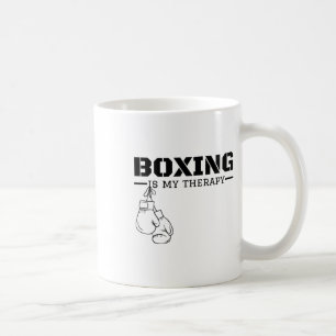 Boxing Is My Therapy Funny Boxer Fighter Fitness W Coffee Mug