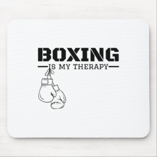 Boxing Is My Therapy Funny Boxer Fighter Fitness W Mouse Mat