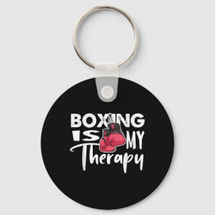 Boxing Is My Therapy Funny Boxing Quote Gym Fighte Key Ring