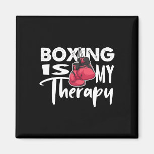 Boxing Is My Therapy Funny Boxing Quote Gym Fighte Magnet