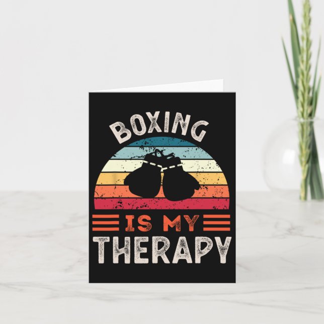Boxing Is My Therapy Funny  Card (Front)