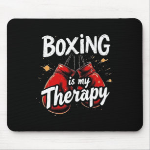 Boxing Is My Therapy Funny Gym Fighter Gloves Desi Mouse Mat